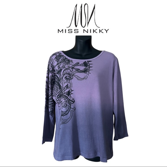 MISS NIKKI OMBRÉ TSHIRT SIZE LARGE - Picture 1 of 10
